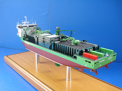 Rock Dumping Fall-Pipe Ship Model